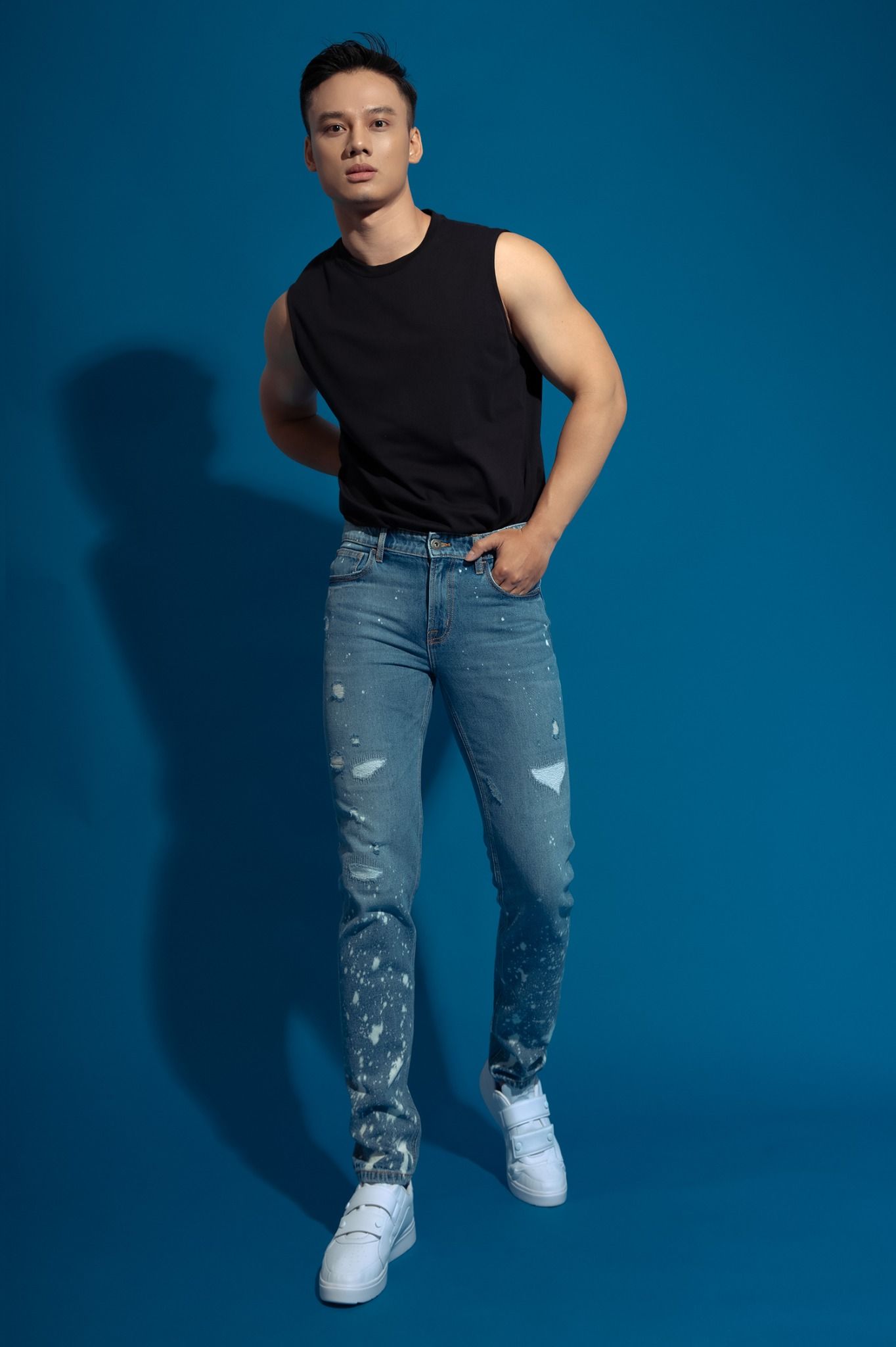 Quần jeans nam dáng straight - 120MD4082A1