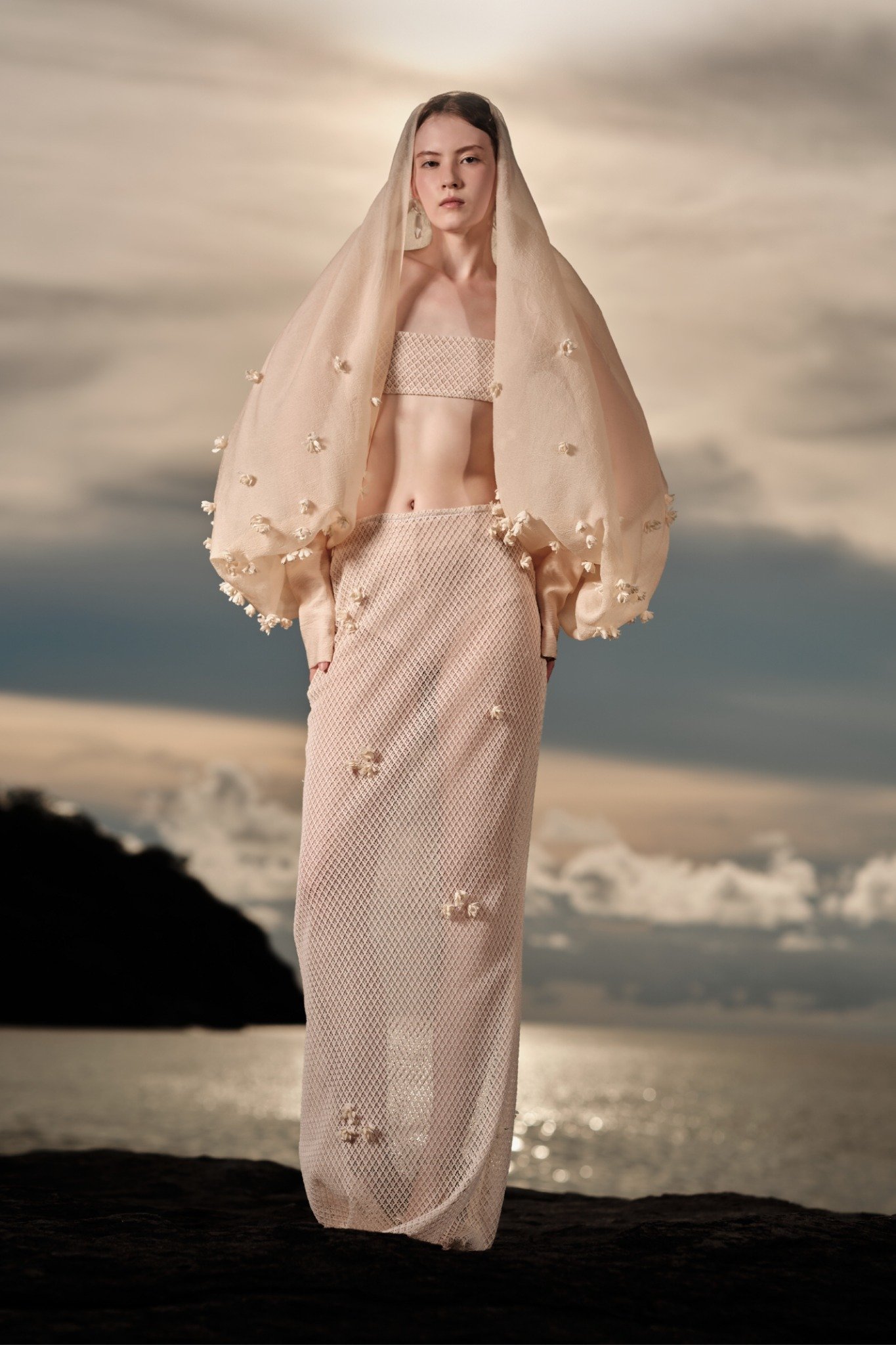  ILA LACE EMB LONG SKIRT 