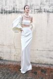 LINRI SILK SATIN LONG CAPE