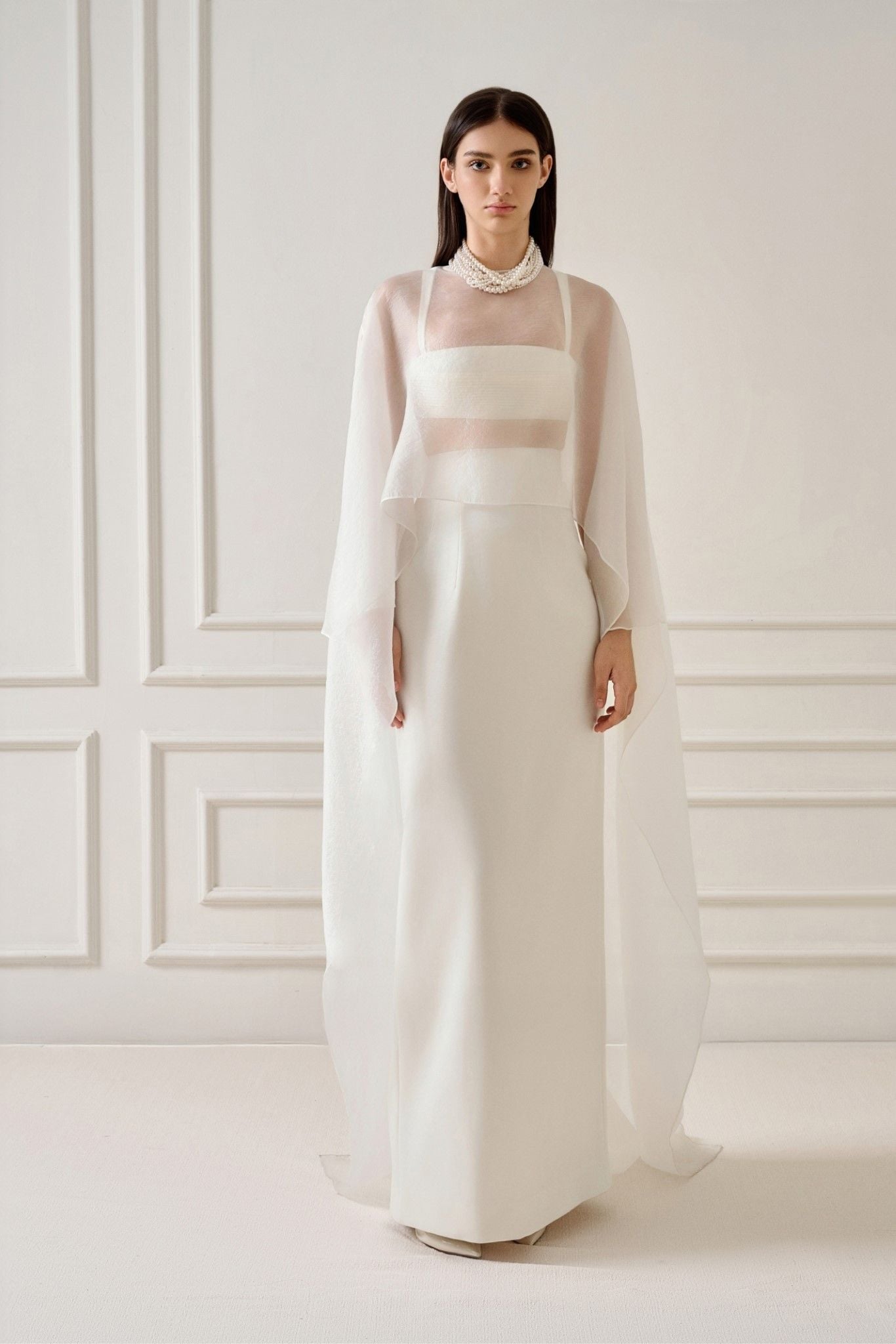 HISM SILK-SATIN LONG SKIRT