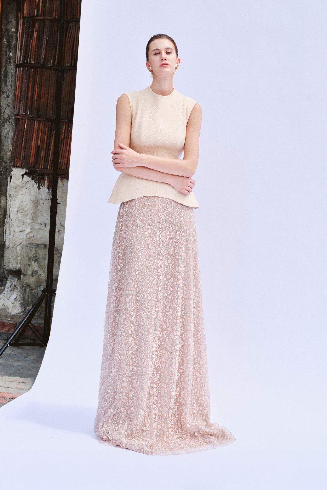 BORRA AURORA LACE LONG SKIRT
