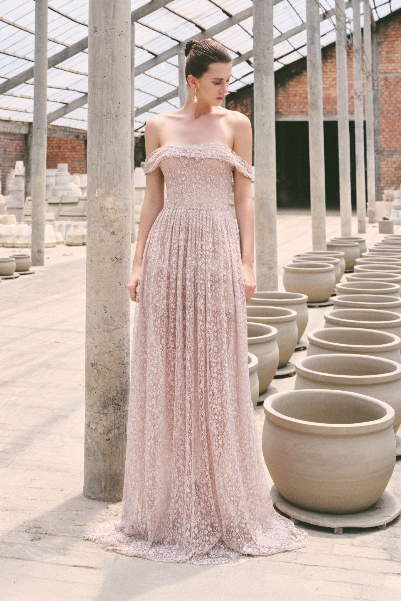 MAYA AURORA MESH RUCHED DRESS