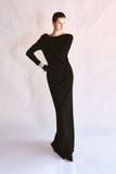 LIRNA EMB DRAPED LONG DRESS