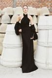 LINRI SILK SATIN LONG CAPE
