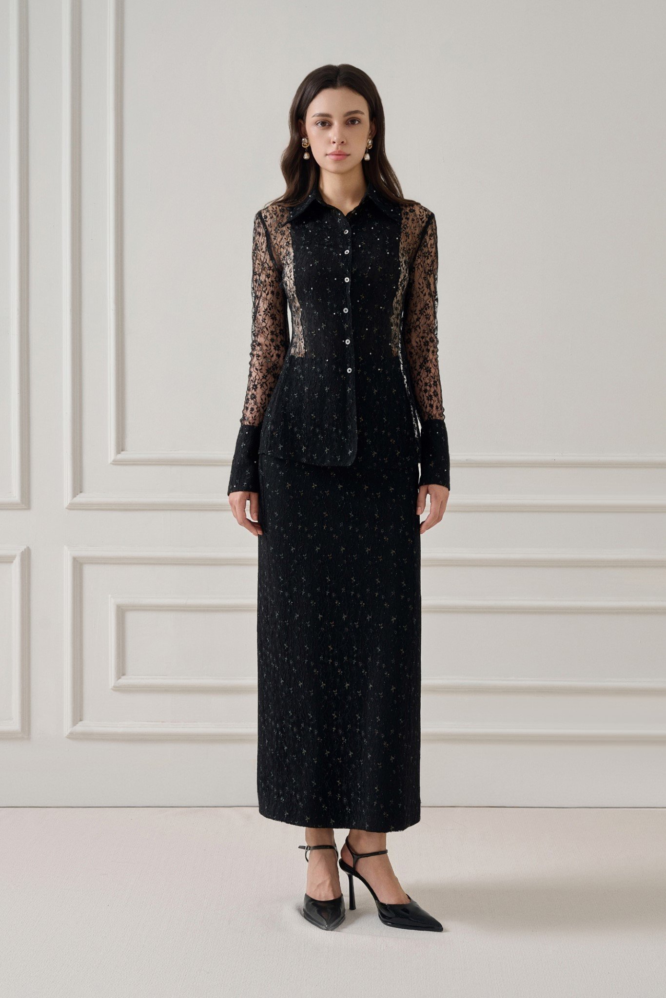  ERIN DRAPED MIDI SKIRT 