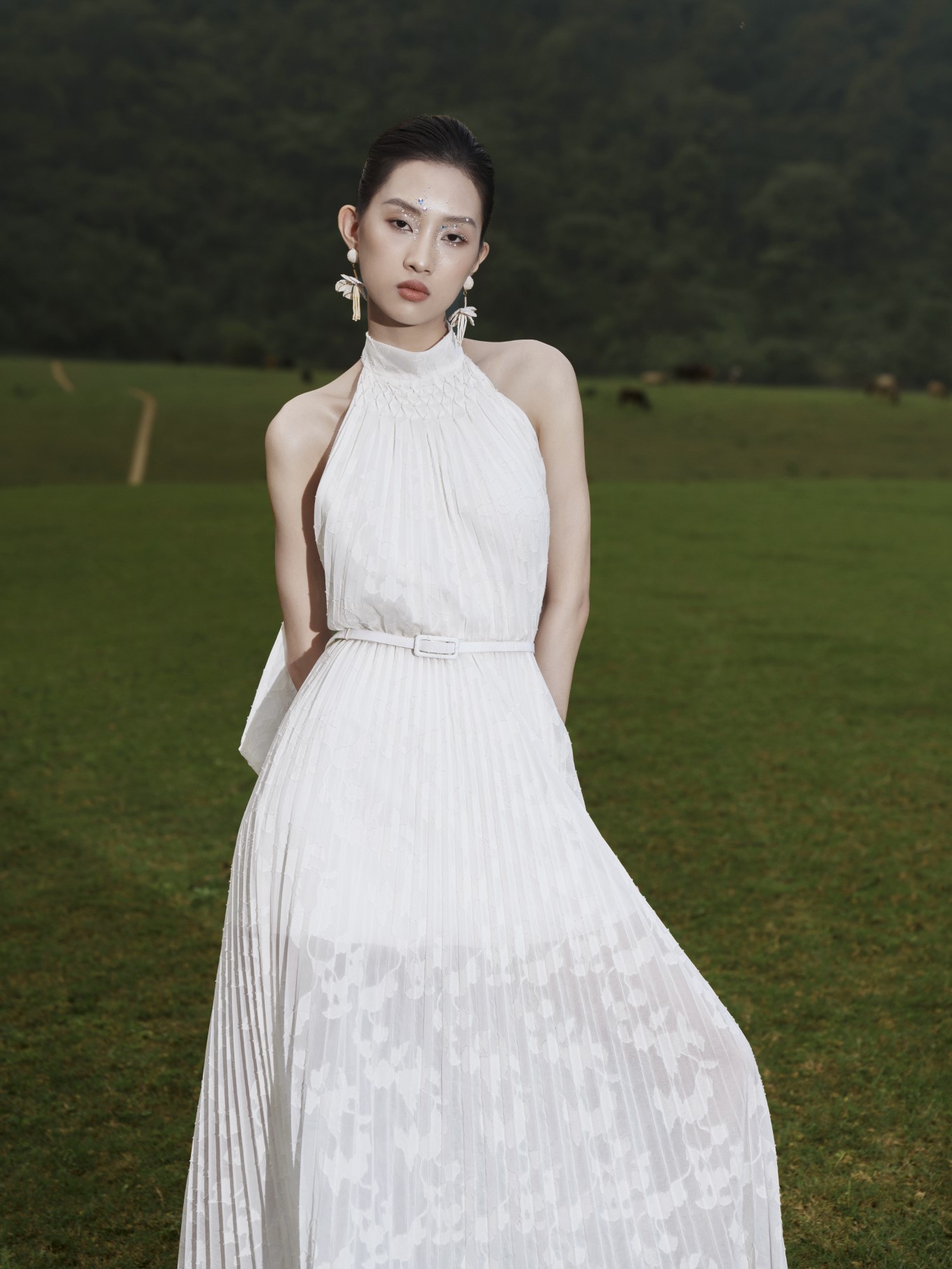  Đầm Maxi Xếp Ly Nữ White Ant MATT OPEN-BACK STRETCH MAXI DRESS 120600001.002 