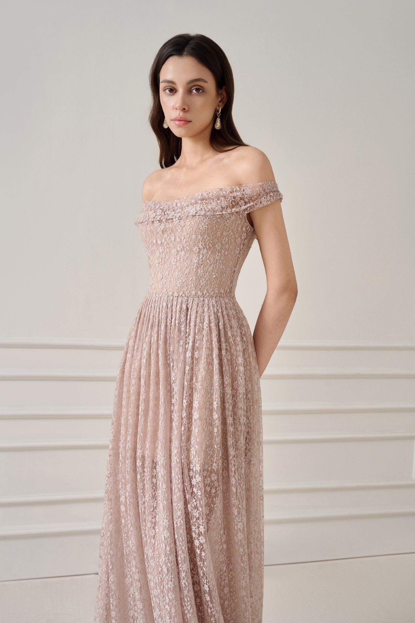 MAYA AURORA MESH RUCHED DRESS