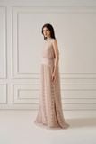 ZUKA LACE EFFECT SCRAF LONG DRESS