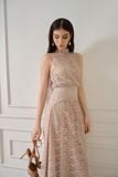 ZUKA LACE EFFECT SCRAF LONG DRESS