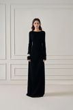 LIRNA EMB DRAPED LONG DRESS