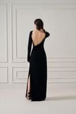 LIRNA EMB DRAPED LONG DRESS