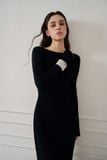 LIRNA EMB DRAPED LONG DRESS