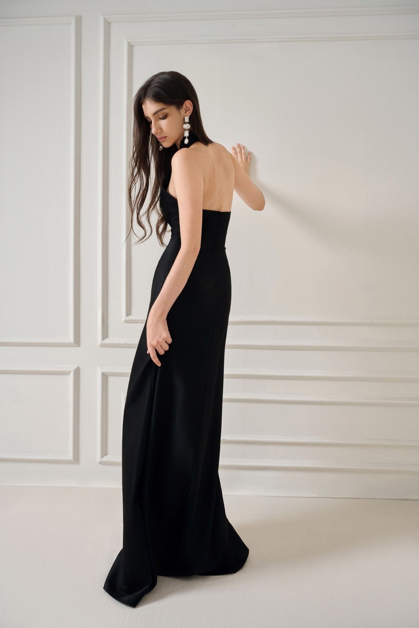 BELNI SILK-SATIN LONG DRESS