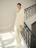 ERA WOOL LACY JACQUARD WHITE SKIRT