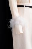 ESBER LONG SLEEVE FEATHER BLOUSE