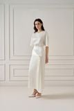 LIIA SILK-BLEND MIDI WRAP SKIRT