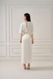 LIIA SILK-BLEND MIDI WRAP SKIRT