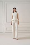 LILA SAND JACQUARD PEPLUM