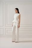 MIRRI SAND JACQUARD STRAIGHT LEG PANTS