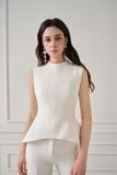 LILA SAND JACQUARD PEPLUM