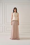 LILA SAND JACQUARD PEPLUM