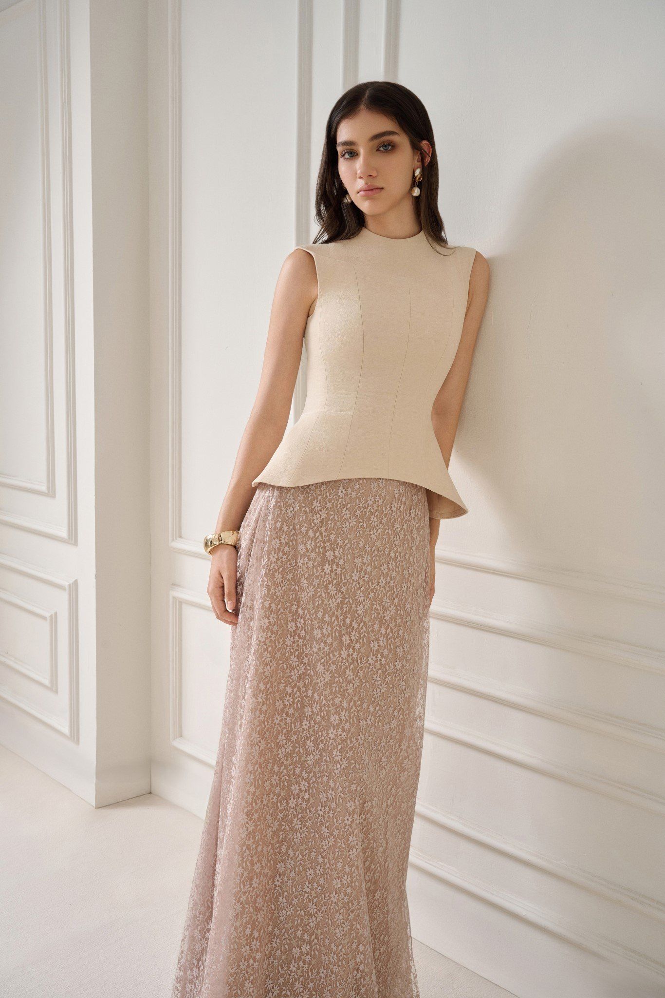 BORRA AURORA LACE LONG SKIRT