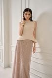 LILA SAND JACQUARD PEPLUM