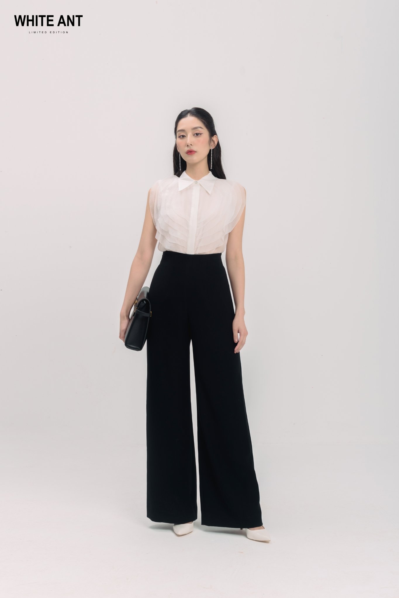  Quần Suông Cạp Liền Nữ White Ant  MILCAH WIDE LEG TROUSERS 160200103.100 