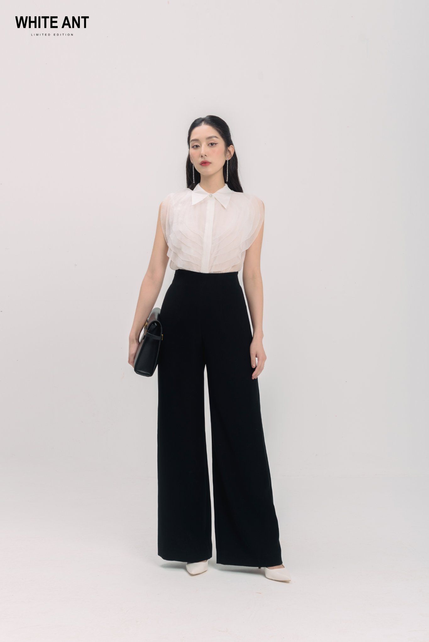 Quần Suông Cạp Liền Nữ White Ant  MILCAH WIDE LEG TROUSERS 160200103.100