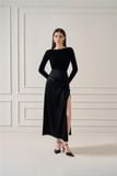 LIIA SILK-BLEND MIDI WRAP SKIRT