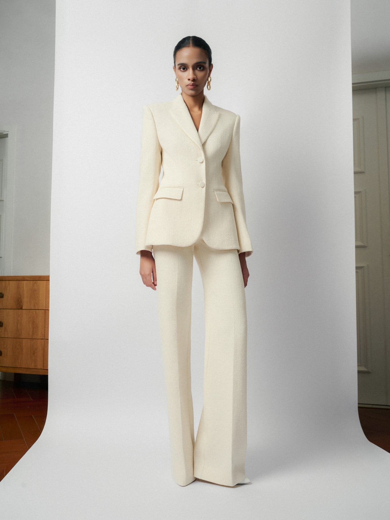  NORA WOOL STRAIGHT- LEG PANTS 