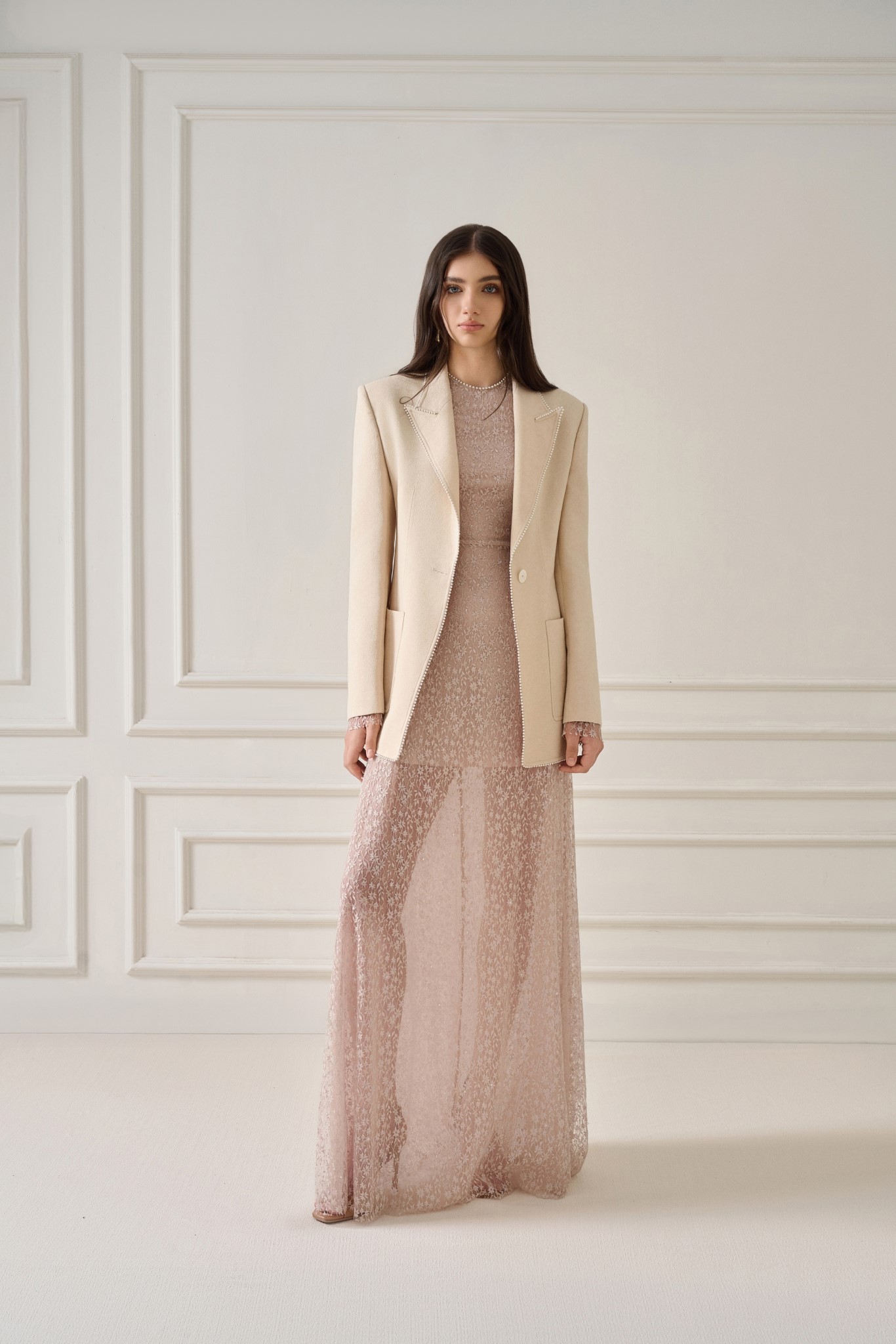  EMI SAND JACQUARD BLAZER 