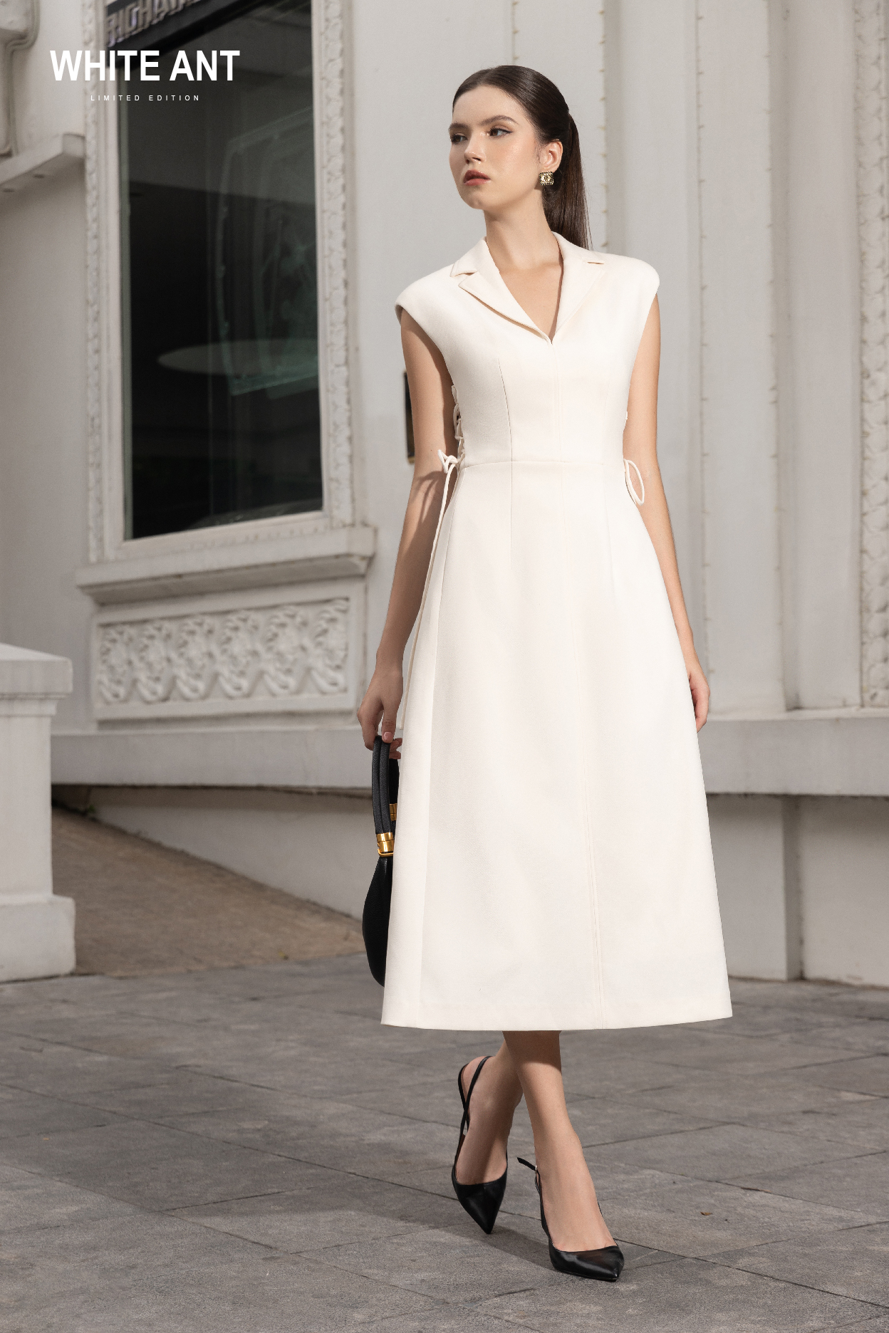  Đầm Tết Dây Nữ White Ant QUINTESSA A-LINE DRESS 120400173E 