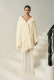 ERA WOOL LACY JACQUARD WHITE SKIRT