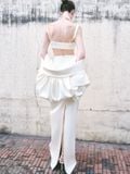 HISM SILK-SATIN LONG SKIRT