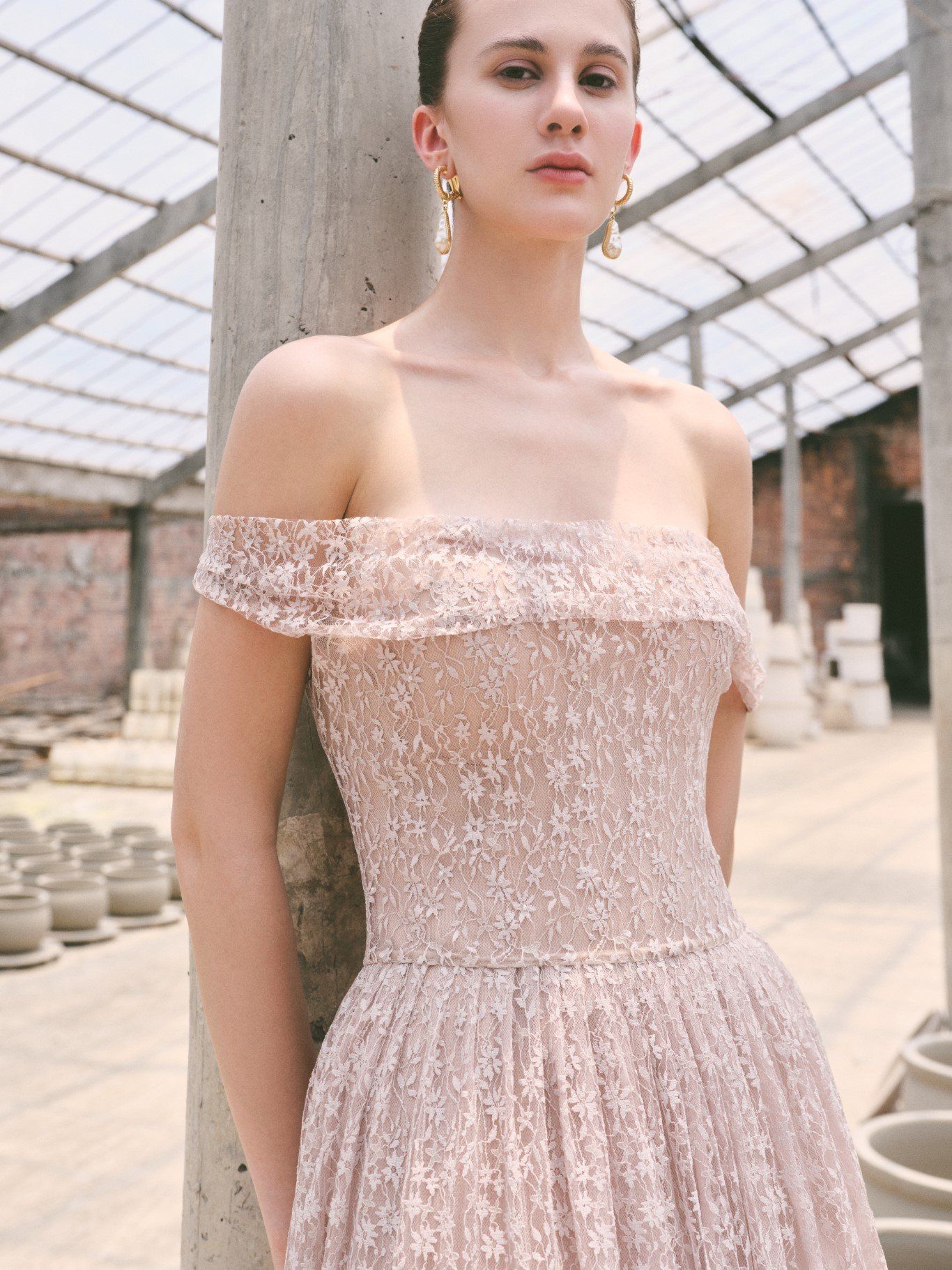 MAYA AURORA MESH RUCHED DRESS