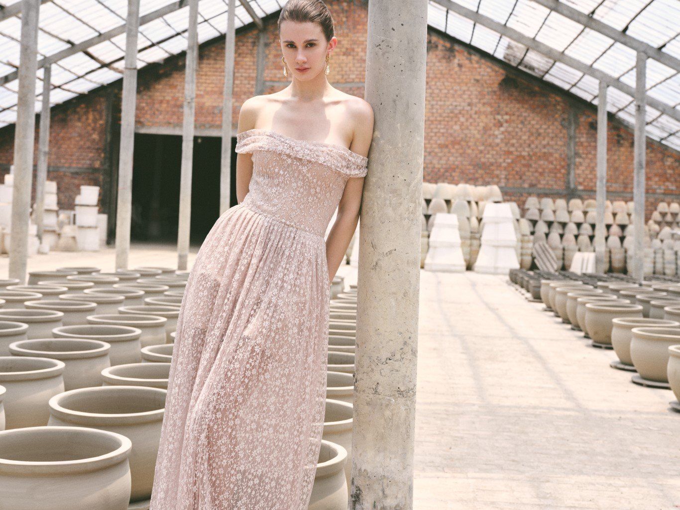 MAYA AURORA MESH RUCHED DRESS