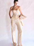 MIRRI SAND JACQUARD STRAIGHT LEG PANTS