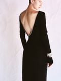 LIRNA EMB DRAPED LONG DRESS