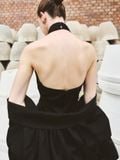 LINRI SILK SATIN LONG CAPE