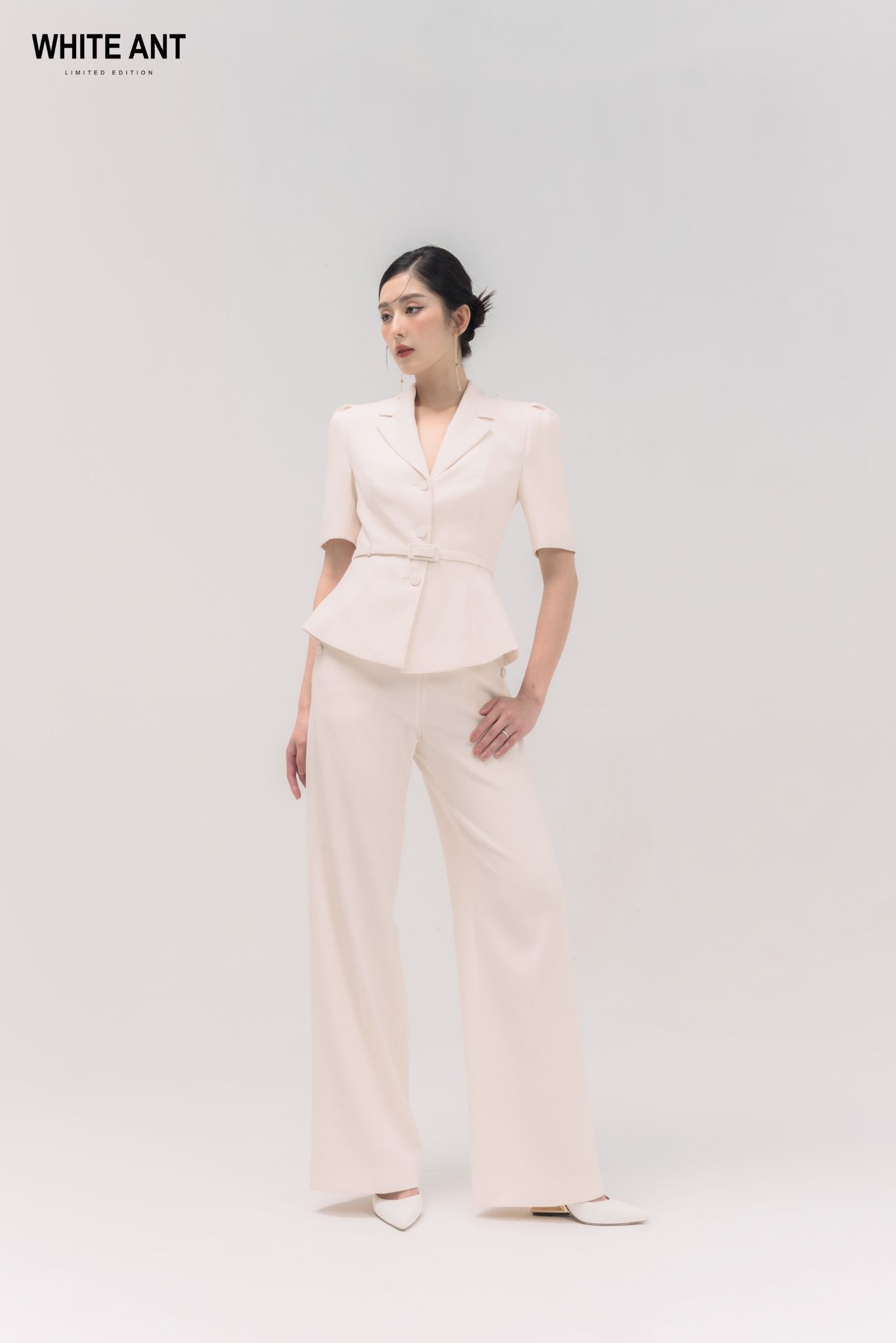 Quần Suông Đứng Nữ White Ant BYBY DIOR WIDE LEG PANTS 160400004