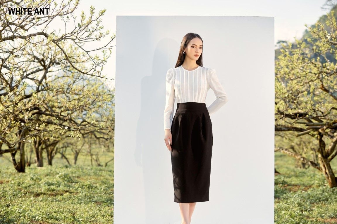 Chân Váy Bút Chì Dáng Dài Nữ White Ant EUNICE PENCIL SKIRT 110100080.100