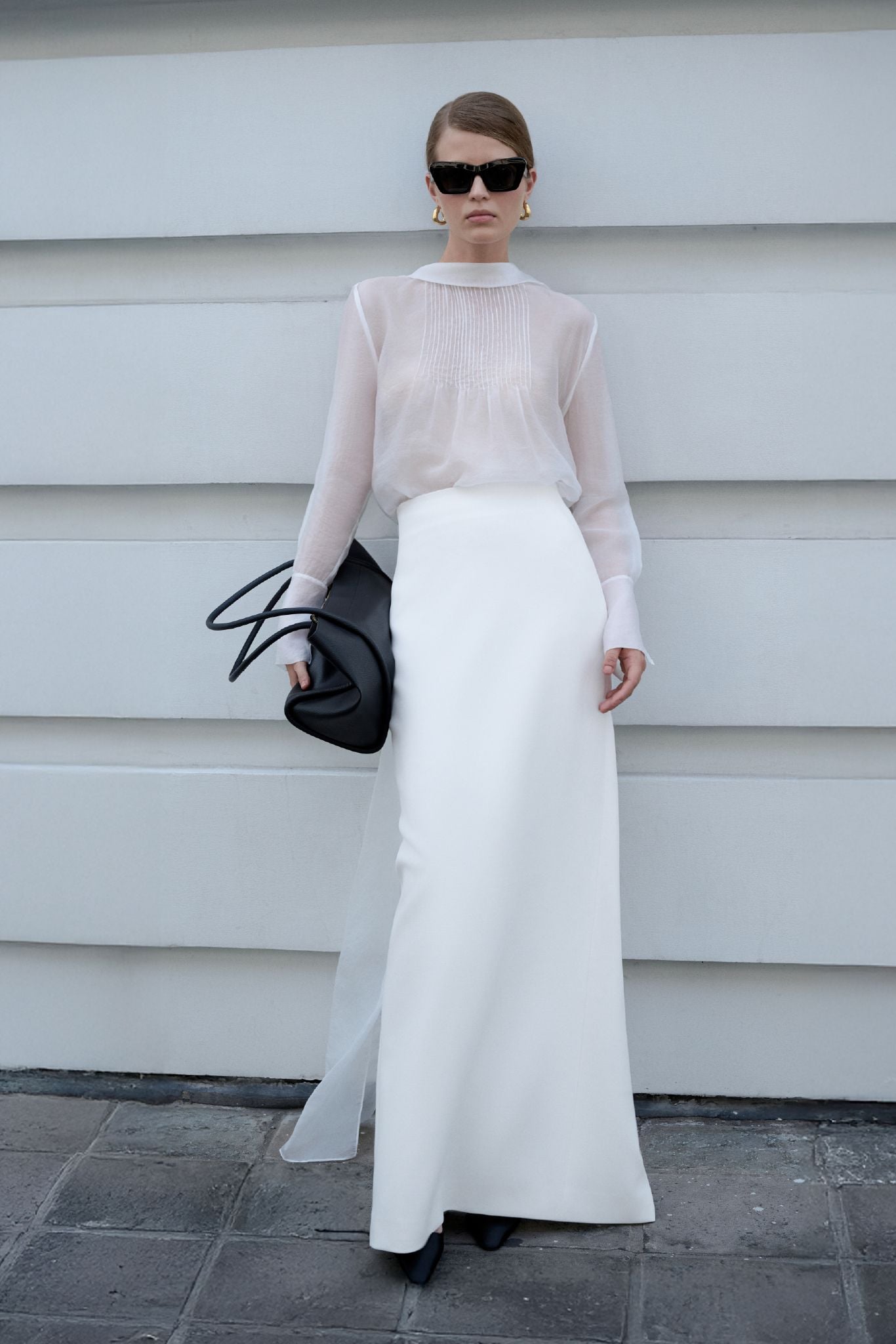 MORA BACKLESS DRAPED BLOUSE