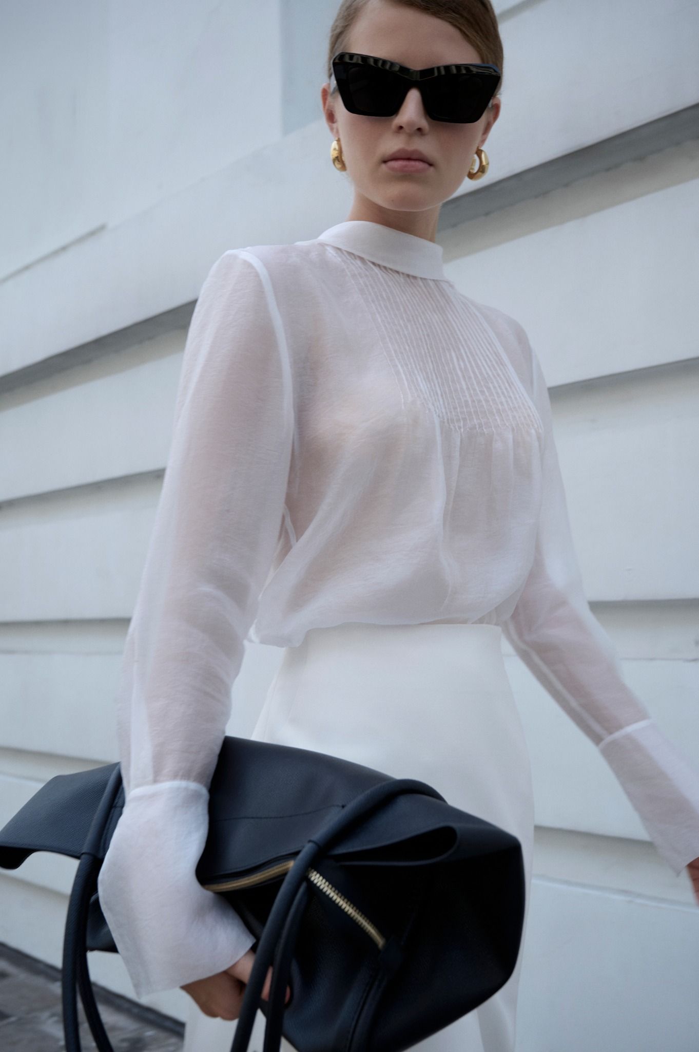 MORA BACKLESS DRAPED BLOUSE