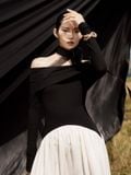 DEMPSEY OF THE SHOULDER DRESS