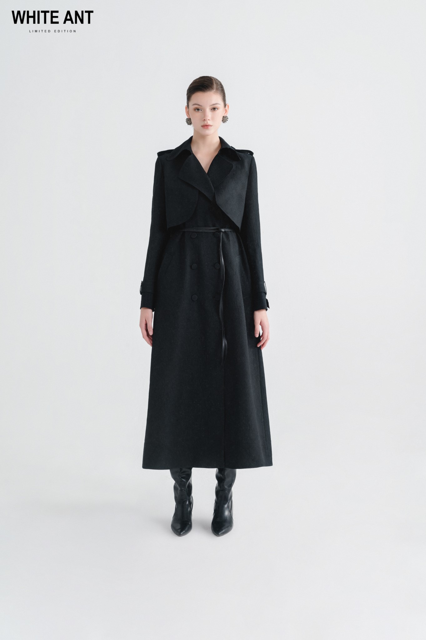  Trech Coat Sheer Triacetate  GALVAN SILK ACETATE DOUBLE- BREASTED TRENCH COAT  150703001 