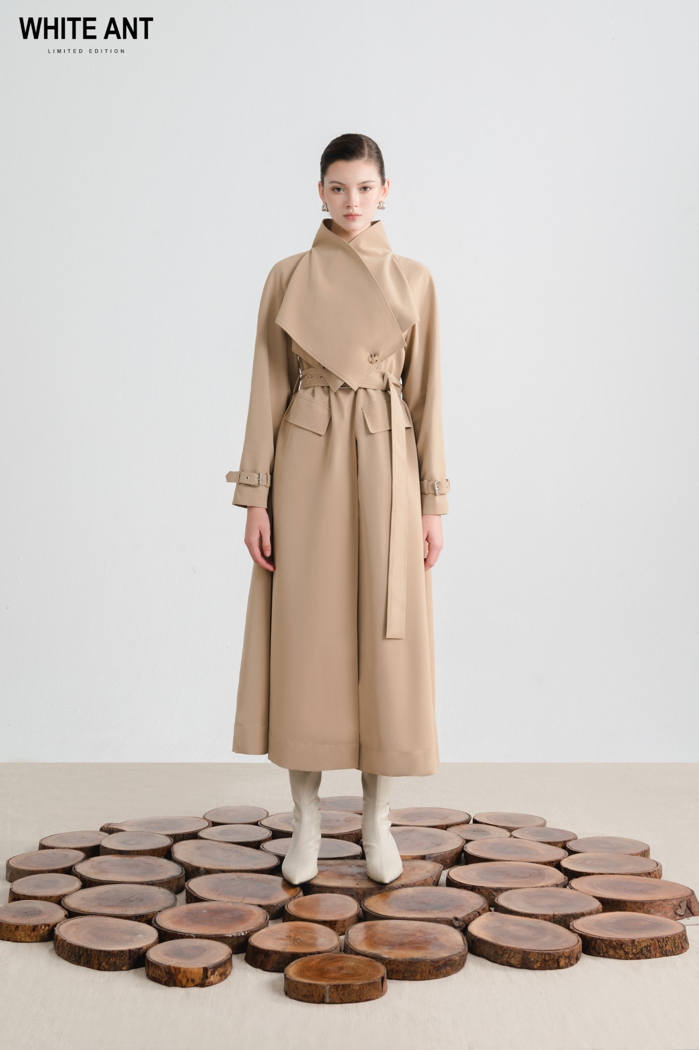  Trench Coat Da Thuần Chay LYA BELTED TRENCH COAT 150700070 