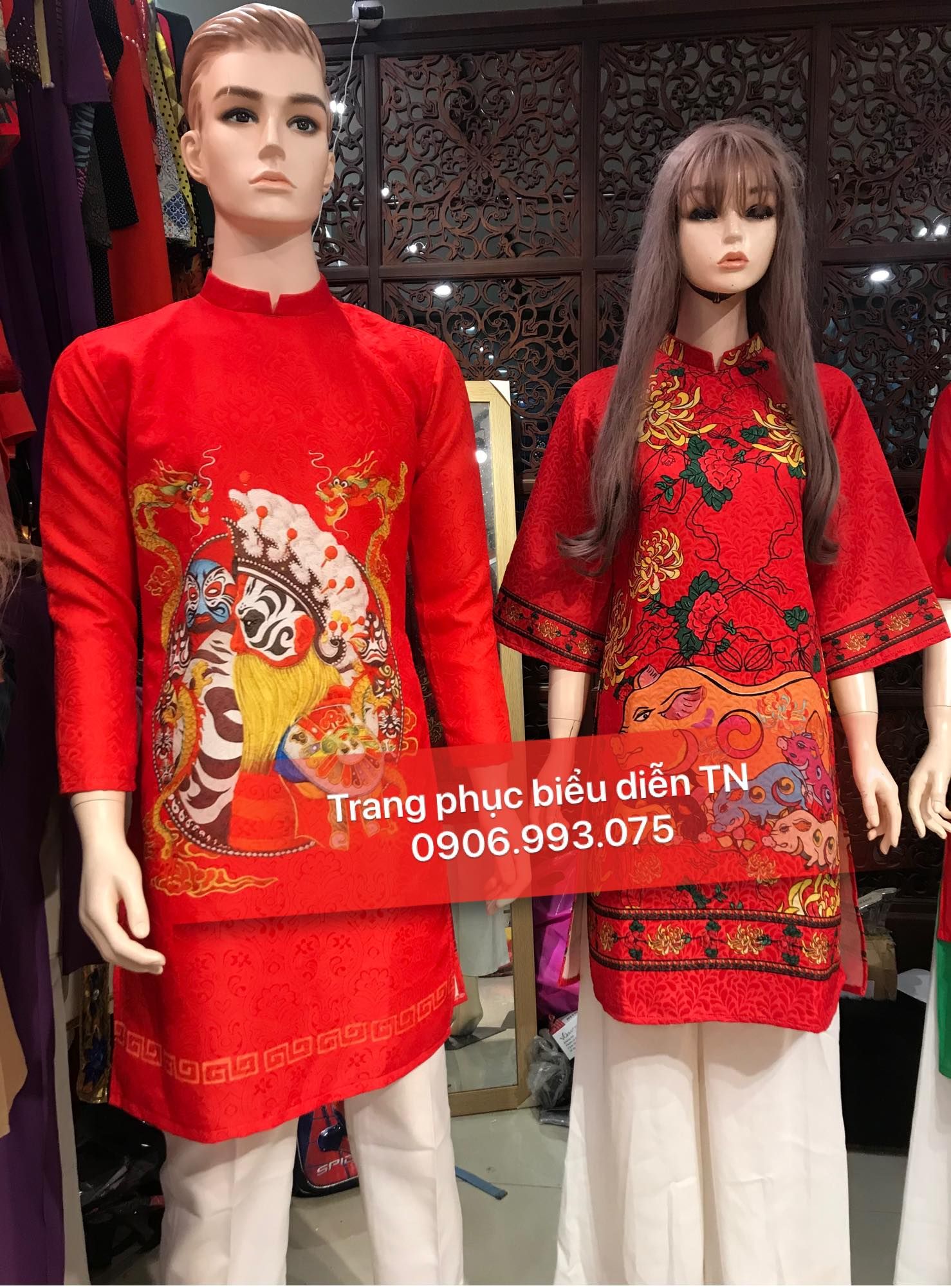 AD36 - Áo Dài Tết Nam Nữ