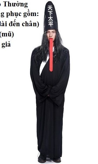 HLW003 - Trang Phục Hóa Trang Hắc Vô Thường, Bộ Đồ Hóa Trang Halloween Dành Cho Người Lớn