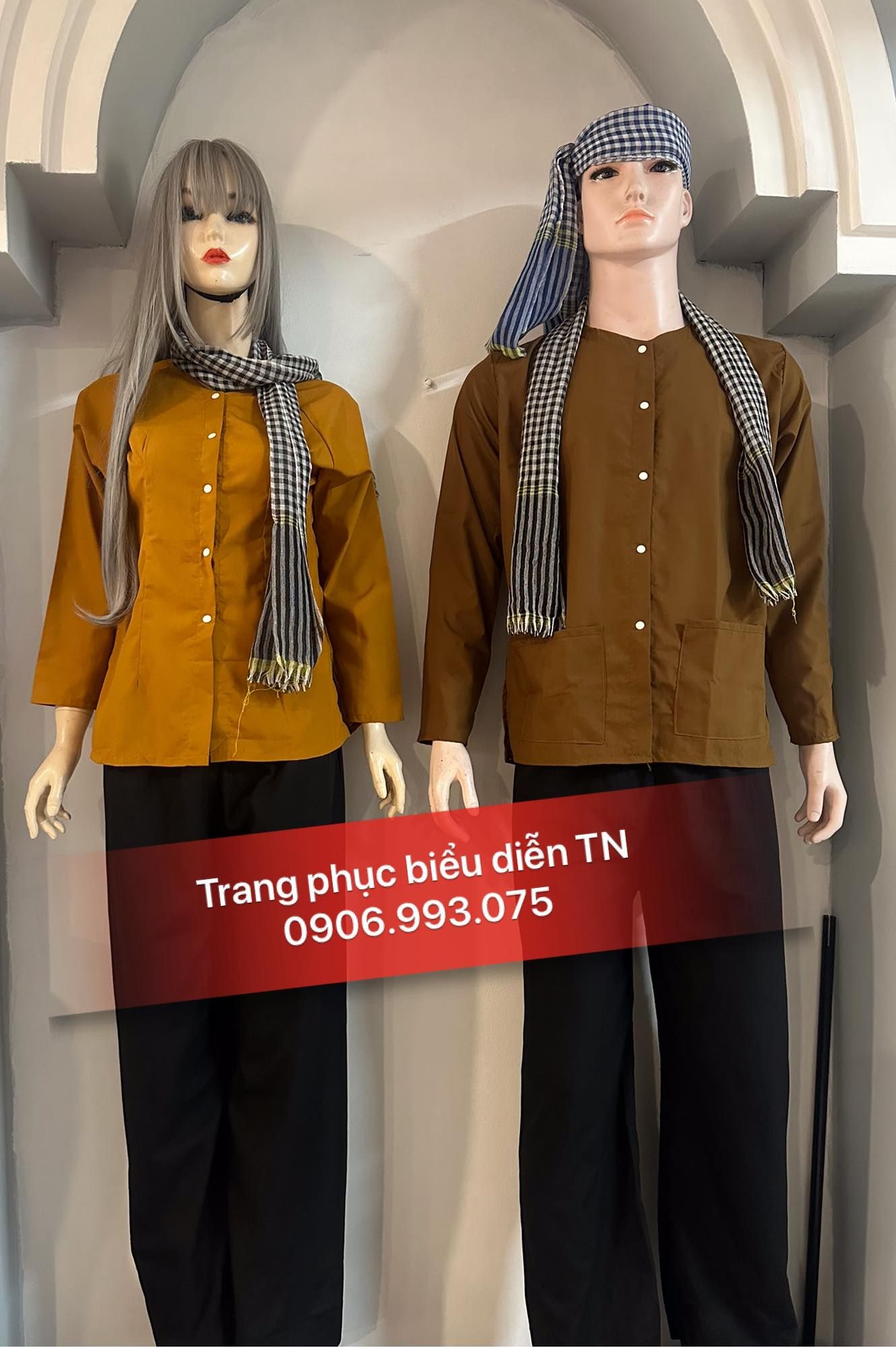 ABB03 - Áo bà ba nam nữ kate vàng nghệ